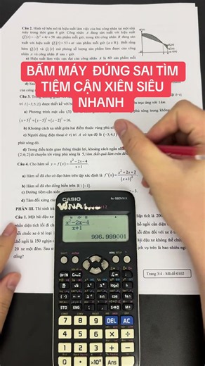 Calculator trick to find slant asymptotes #phanhunghieu
