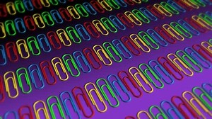 Paper Clips in Rows - Paperclips 06 (HD)