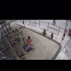 My guess is he overfilled it! After that, he over filled his shorts. #boom #propane #propaneandpropaneaccessories #propanetank #work #explosion | OSHA Is This Safe