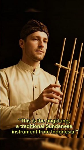 "Man Playing Angklung | Traditional Sundanese Music Indonesia" #shorts #culture #asmr