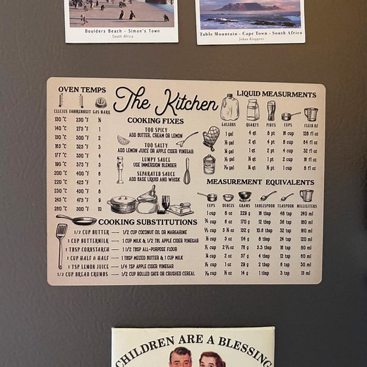Kitchen Measurements Magnet: Cooking Conversion Guide (fridge Friendly) - Etsy