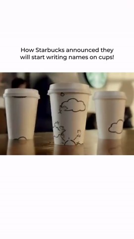 Buzzleap | Marketing Made Simple | Throwback to this iconic ad! This is how @starbucks introduced the name-on-cup initiative, transforming the coffee experience and making... | Instagram