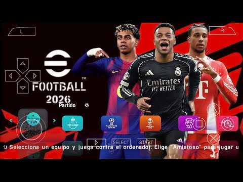 eFootball PES 2026 PPSSPP Android Offline Full Update UCL & League Kits 25/26 Season 4k Graphics
