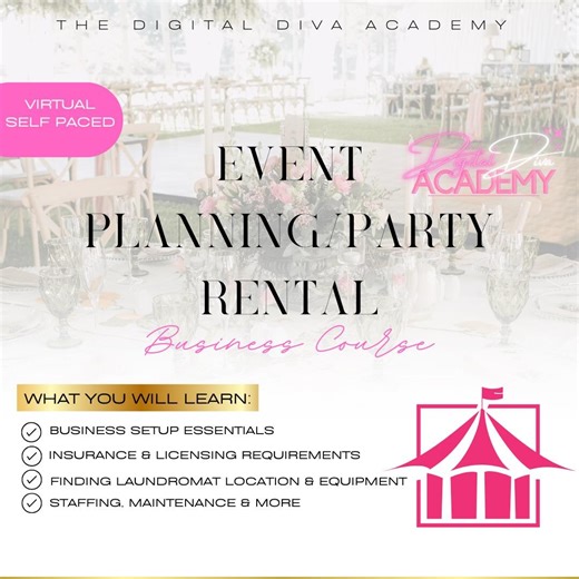 How to Start an Event Planning Business | Party Rental Mini Course - Etsy