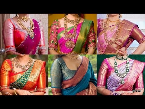 Trendy Silk Saree Blouse Designs | 20+ Amazing Blouse Work Designs For Pattu Sarees Neck Sleeves