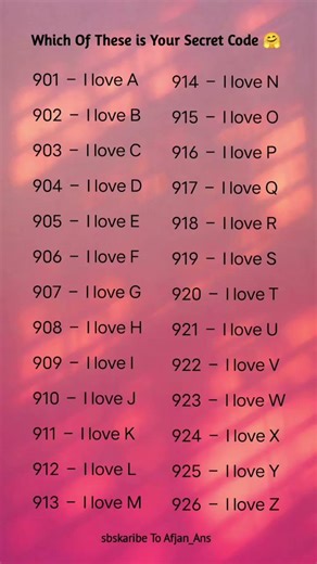 Which Is Your Secret Love Code? 😌💖 | 901–926 Hidden Meaning