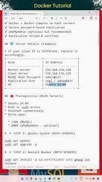 MySQL Master Slave Replication on Two Servers using Docker Compose | Step by Step 🚀 #mysql #docker
