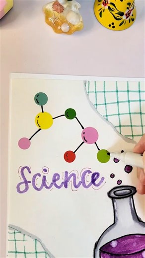 Easy Front Page DIY: Science # shorts #calligraphy #lettering #diy #frontpage #catmola #asmr #art
