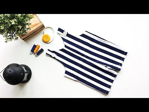 DIY - Learn to sew Baby Boy Jumpsuit/Romper/Shortalls (tutorial for beginners)