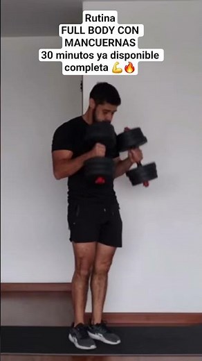rutina full body con mancuernas 30 minutos para gana masa muscular y fuerza
