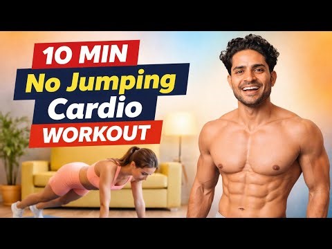 10 MIN No Jumping Cardio Workout | Full Body, No Equipment | Krishna Srivastava | home workout