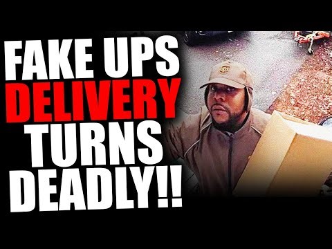 Fake UPS Delivery Turns Deadly - CCTV Footage Reaction