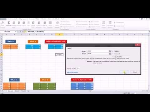 How to perform matrix multiplication using Excel !!!