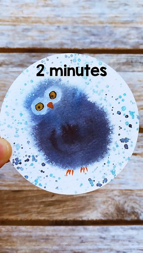 Mary Wu | Artist • Educator • Author on Instagram: "In every artist’s heart, there’s a song. 🎵 ☀️Full length slowed video for subscribers☀️ A quick furry bird using wet on wet technique… I’m calling this a bird ( what do you see? 😂) … I was actually trying to paint a baby owl but it didn’t come out exactly like I envisioned, but that’s art… it’s about exploring and having fun and making lots of happy mistakes along the way and being ok with it😁 All materials are in my Amazon storefront while 