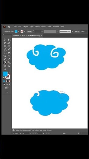 How to Create Clouds using twirl tool | ‪@SGraphicDesign‬ #shorts