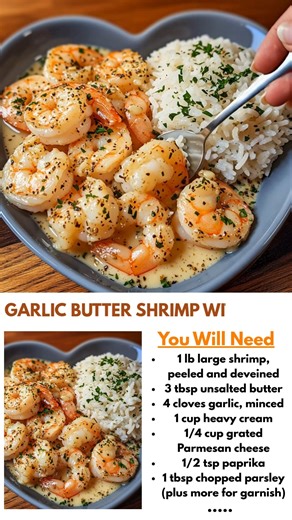 A quick weeknight win that feels like a gourmet dinner! 📝 Ingredients : 1 lb large shrimp, peeled and deveined 3 tbsp unsalted butter 4 cloves garlic, minced 1 cup heavy cream | Tasty Home Recipes