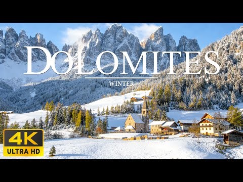 Winter in the Dolomites 4K ❄️ Majestic Alpine Peaks, Snowy Valleys & Silent Beauty