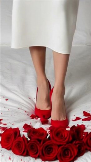 Red High Heels crush roses on bed #asmrcrushingthings #heels #asmrcrushingthings