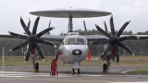 Radar Reconnaissance Surveillance Awacs Aircraft Airplane Plane Stored Parked at Air Base