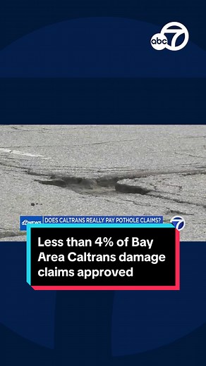 Claims filed by Bay Area drivers with Caltrans for damage to vehicles caused by potholes and other road conditions were approved less than 4% of the time between 2020 and mid-2023, according to data obtained and analyzed by the ABC7 data journalism team. Here's what the California Department of Transportation had to say about that. #bayarea #caltrans #claim #claims #vehicle #vehicles #car #cars #potholes #road #roads #data #datajournalism #transportation #news #fyp #foryoupage #abc7news
