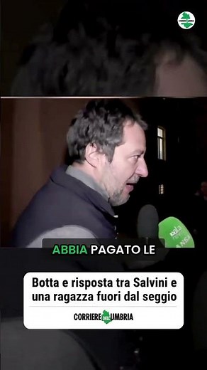 Salvini and a young woman exchanged blows outside the polling station.