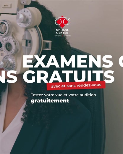 Faites tester gratuitement votre vue et votre audition chez Optical Center, avec ou sans rendez vous. 👀👂 Rendez vous au magasin Optical Center le plus proche : https://opticien.optical-center.fr 💫 | Optical Center
