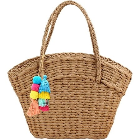 CHUANK Women Straw Bags Purse Summer Beach Tote Bag Handmade Woven Shoulder Handbag - Walmart.ca