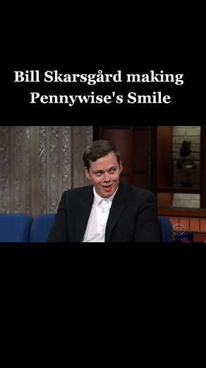 Bill Skarsgård making Pennywise's smile on Stephen Colbert's show #itmovie #it2017 #itchapter2 #clown #pennywise #billskarsgård #stephenking 🎈🎈