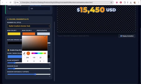 Animated Number Counter Generator | Transparent Webm HTML Overlays | Capcut, Premiere, Davinci Resolve, Filmora - Etsy