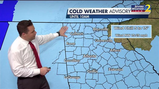 Breezy and very cold Thursday