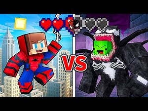 JJ and Mikey: SPIDER-MAN vs VENOM Survive Battle in Minecraft - Maizen