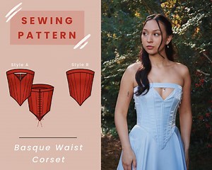 Basque Waist Corset Digital PDF Sewing Pattern // US Size 00-20 Instant Download With 4 Printable Sizes - Etsy