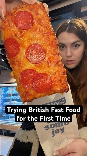 Trying British fast food for the first time! #britishfood #londonfood #london #fastfood #greggs