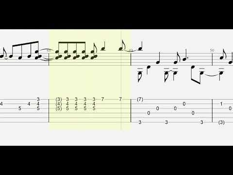 Radiohead: Creep with full tablature/sheet music for solo fingerstyle guitar