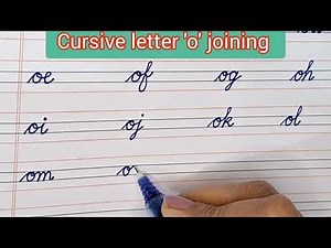 Cursive letter 'o' joining । calligraphy #writing #trending। how to write cursive writing?