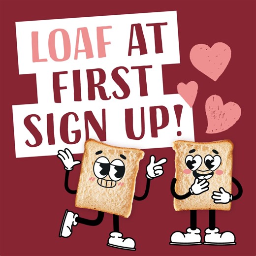We loaf you ❤️ Sign up to receive a free tasty loaf with $5+ purchase  | Bakers Delight | Facebook