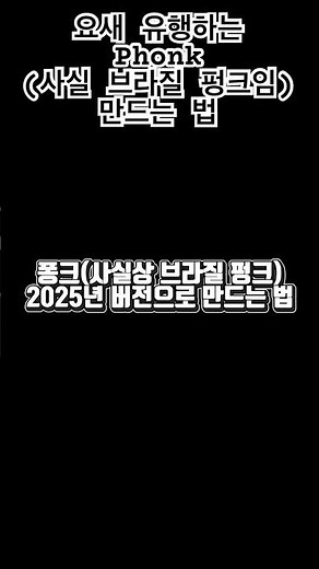 2025년 phonk(사실 브라질 펑크) 만들기