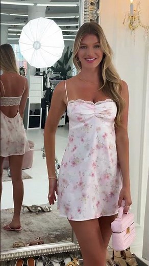 🌸 Blush Bloom: Satin Floral Back Lace Dress in Pink
