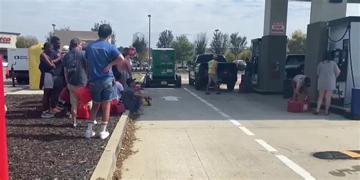 Here's a look at the line to buy gas at Costco in Augusta