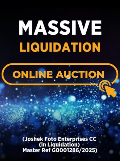 🚨 MASSIVE LIQUIDATION ONLINE AUCTION 🚨 HIGH-TECH & BUSINESS ASSETS | RANDBURG, GAUTENG Get ready for the High-Tech Auction of the year — a once-off liquidation featuring 2,000 lots sold over 9 action-packed days! 🖥️ Online bidding opens: Mon, 26 Jan 2026 | 08:00 ⏳ Online bidding closes: 3–13 Feb 2026 | from 11:00 (daily closings) 📍 All goods located in Randburg, Gauteng ✅ What’s on offer: Day 1: Catering & Restaurant Equipment High-Tech & Media Assets: • Cameras, lenses & accessories • Compu