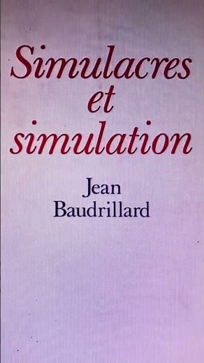 •\\\\\\• Jean Baudrillard • Simulacres et Simulation • philosophie matricielle • 1981 •///•