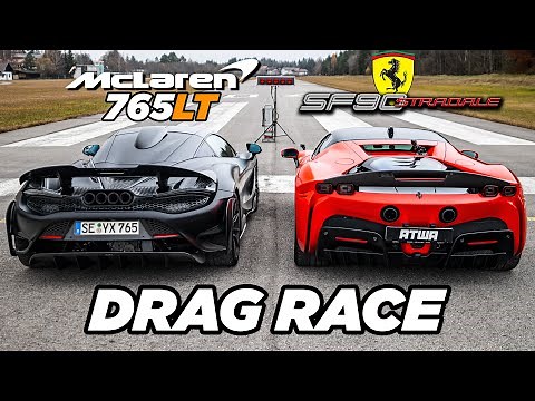 Ferrari SF90 vs. McLaren 765LT | DRAG RACE | Daniel Abt