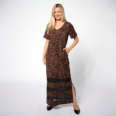 Colleen Lopez EveryWear Mesh Insert Maxi Dress | HSN