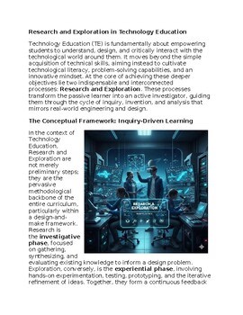 Research & Exploration Technology Education - Reading Passage and x 10 Questions