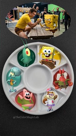 SpongeBob Color Mixing 🧽#colormixing #color #colour #art #memes #spongebob