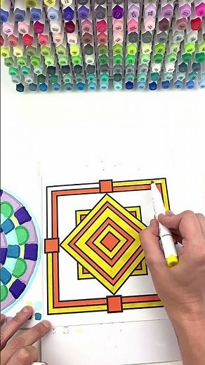 Come color along tutorial on page 5 of mandala patterns 2 by Sarah Davis adult coloring book