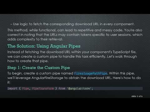 Simplifying Firebase Storage URL Retrieval in Angular Templates with Pipes