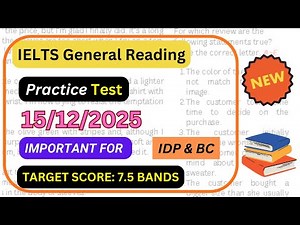 IELTS reading practice test with answers | 15 december 2025