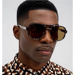 Mens Aviator Sunglasses Tortoise Shell Leopard Print Brown Lens Hip Hop Rapper