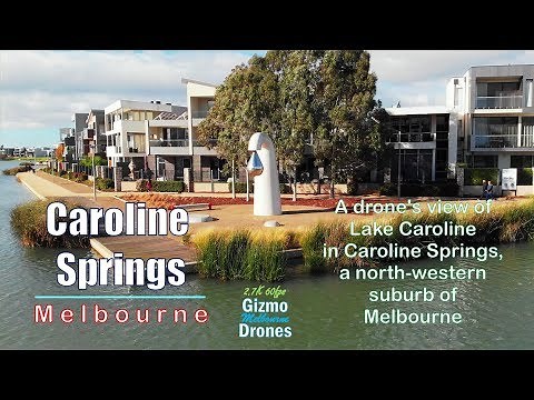 Lake Caroline in Caroline Springs by Drone - Suburb of Melbourne, Victoria, Australia